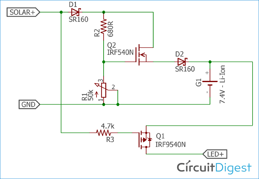 simple solar panel circuit