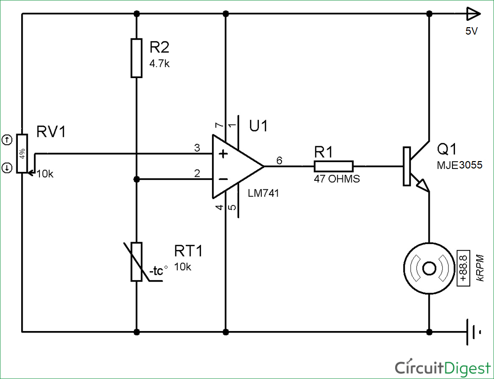 Temperature Controlled Dc Fan Using Thermistor Project With