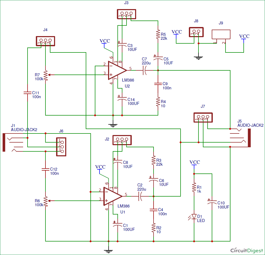 Headphone Audio Amplifier Circuit Diagram