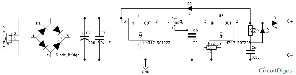 12v Battery Charger Circuit using LM317