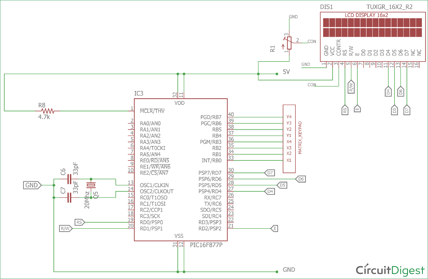 4x4 Matrix Keypad Interfacing With Pic Microcontroller Pic16f877a