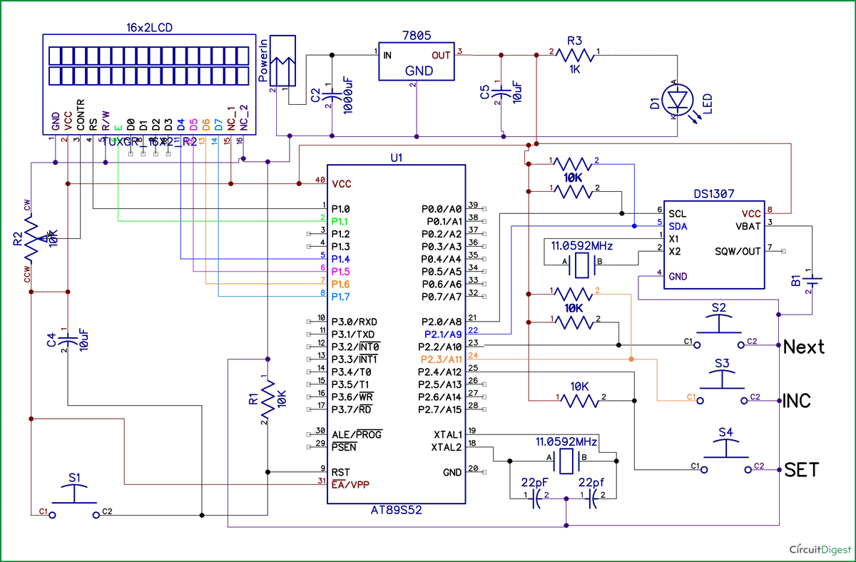 Binary Clock Circuit Diagram - Circuit and Schematics Diagram