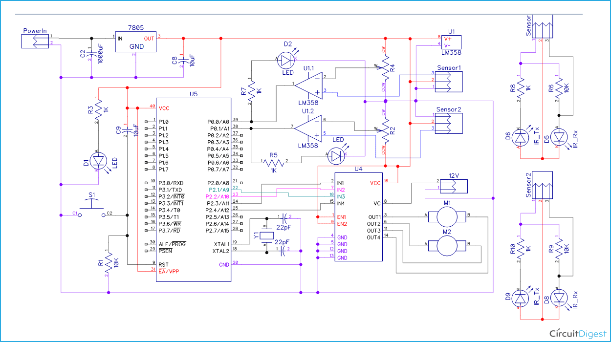 Line follower sale robot using microcontroller