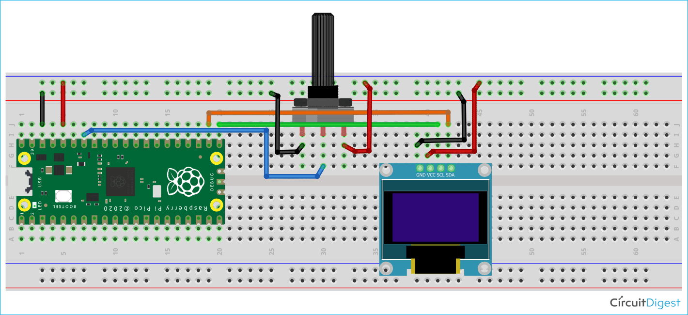 Raspberry Pi Pico ADC Tutorial Circuit Diagram