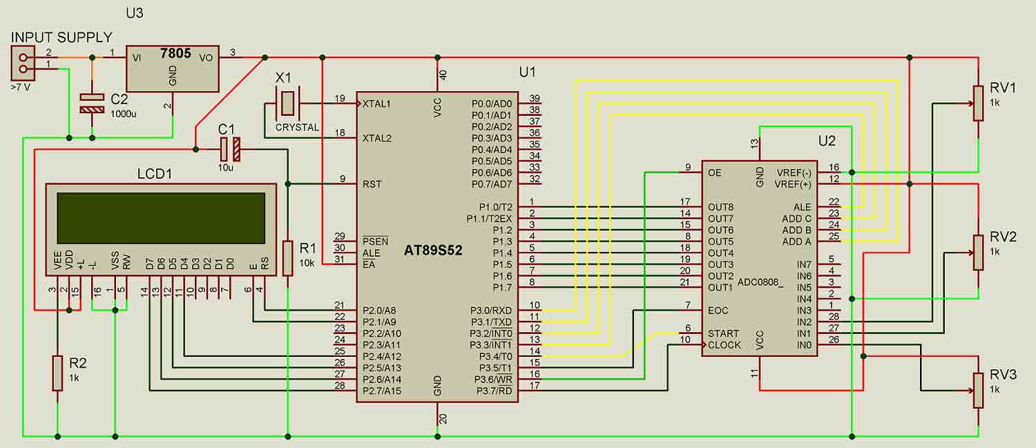 Gsm Interfacing With 8051 Circuit Diagram