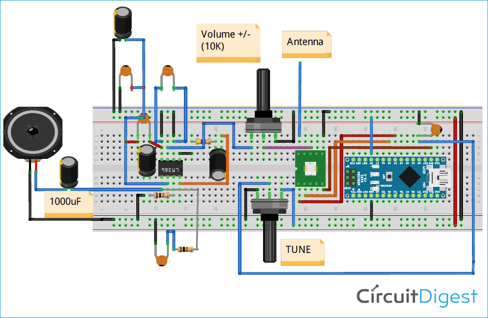 Arduino FM Radio Receiver Circuit Diagram