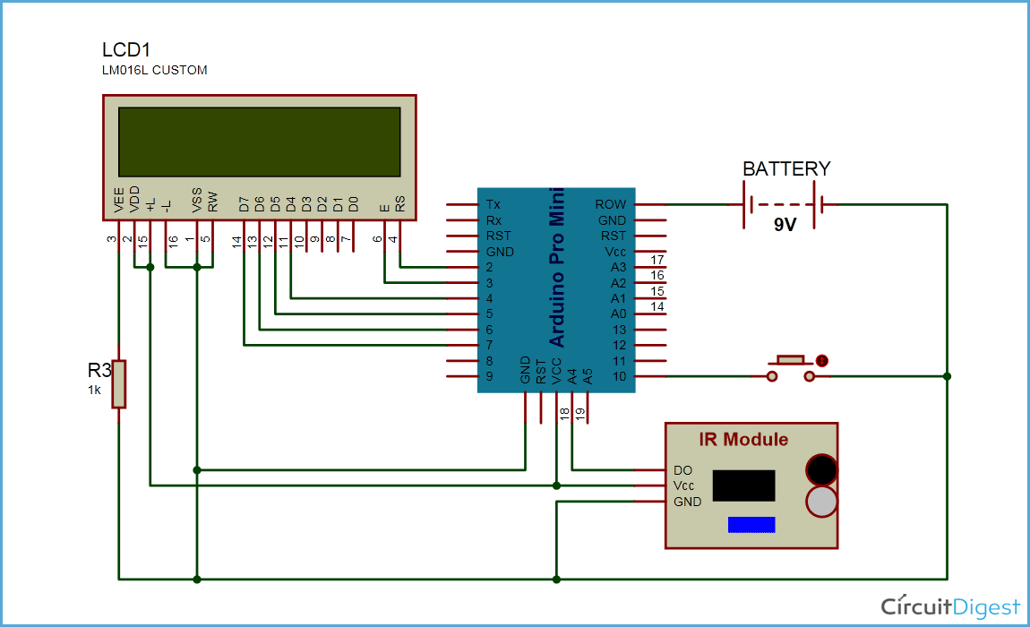 Arduino Tachometer Circuit Diagram