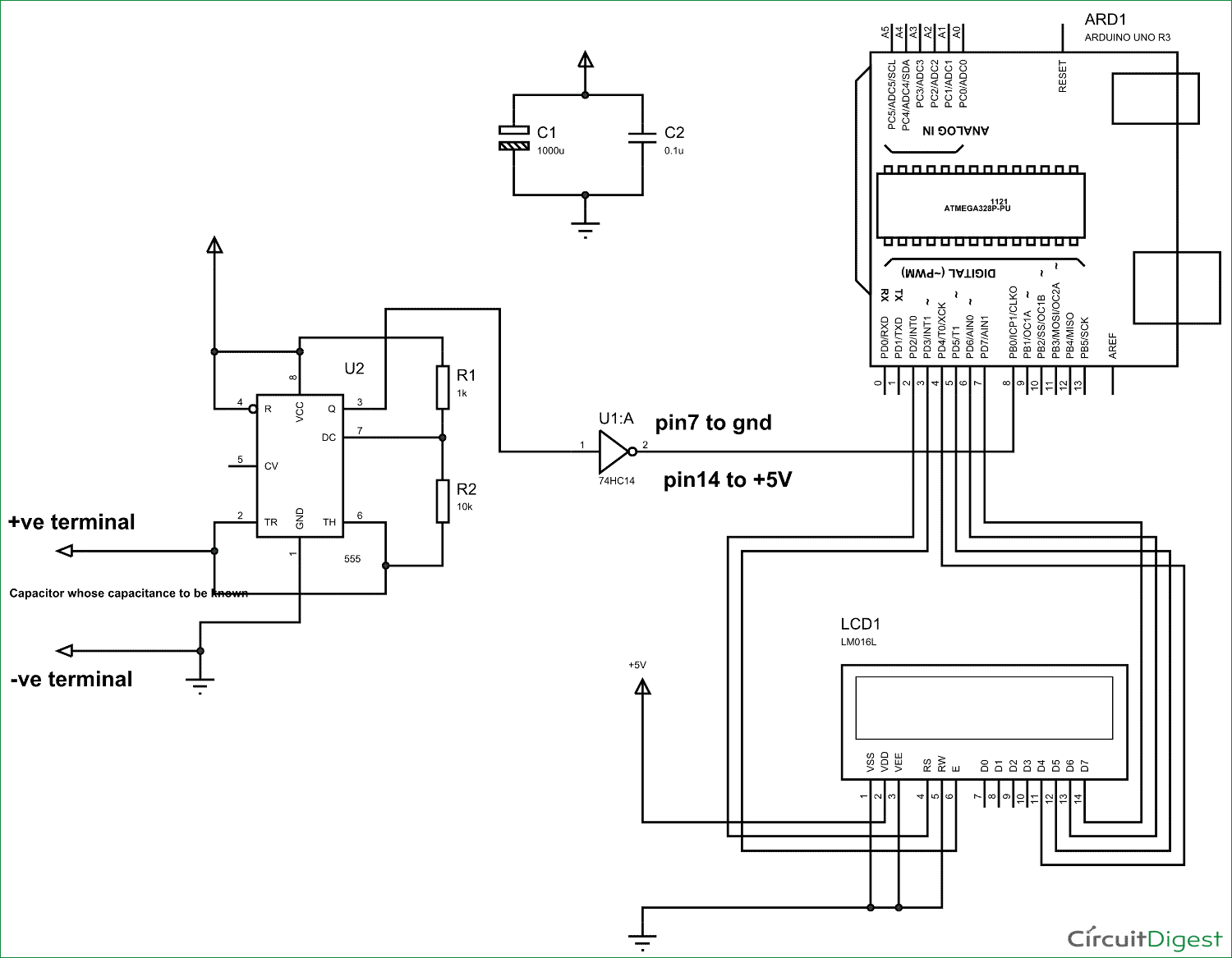 Arduino Capacitance Meter Circuit Diagram and Code