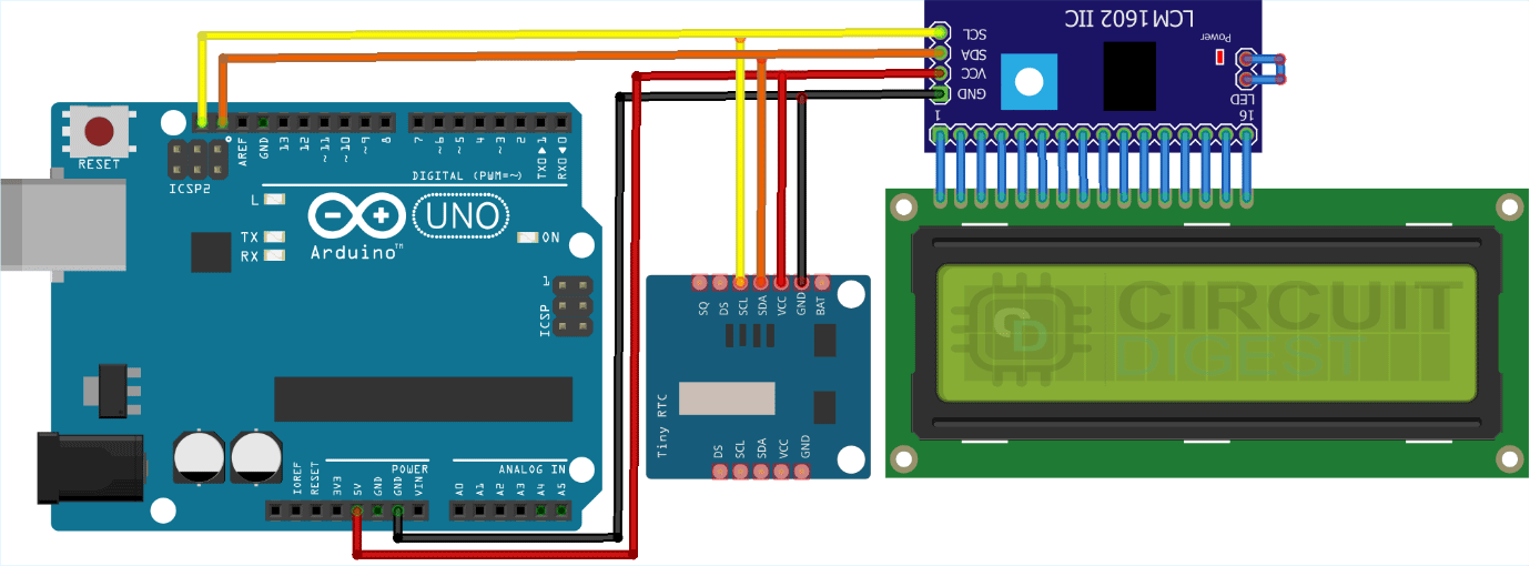 Ds1307 Arduino Based Digital Clock In Proteus The 40 Off 9764