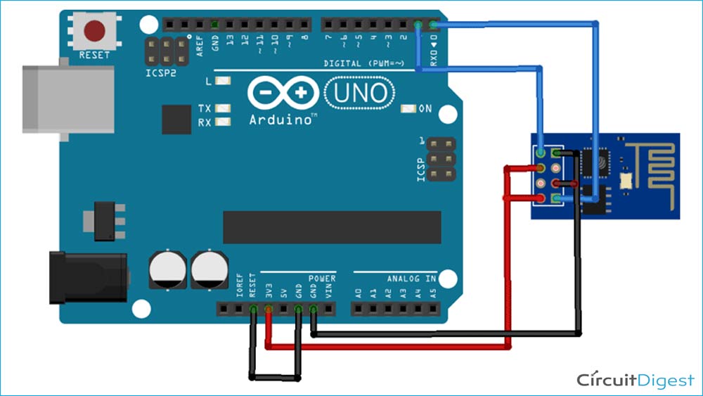 Arduino ESP01 Circuit Diagram