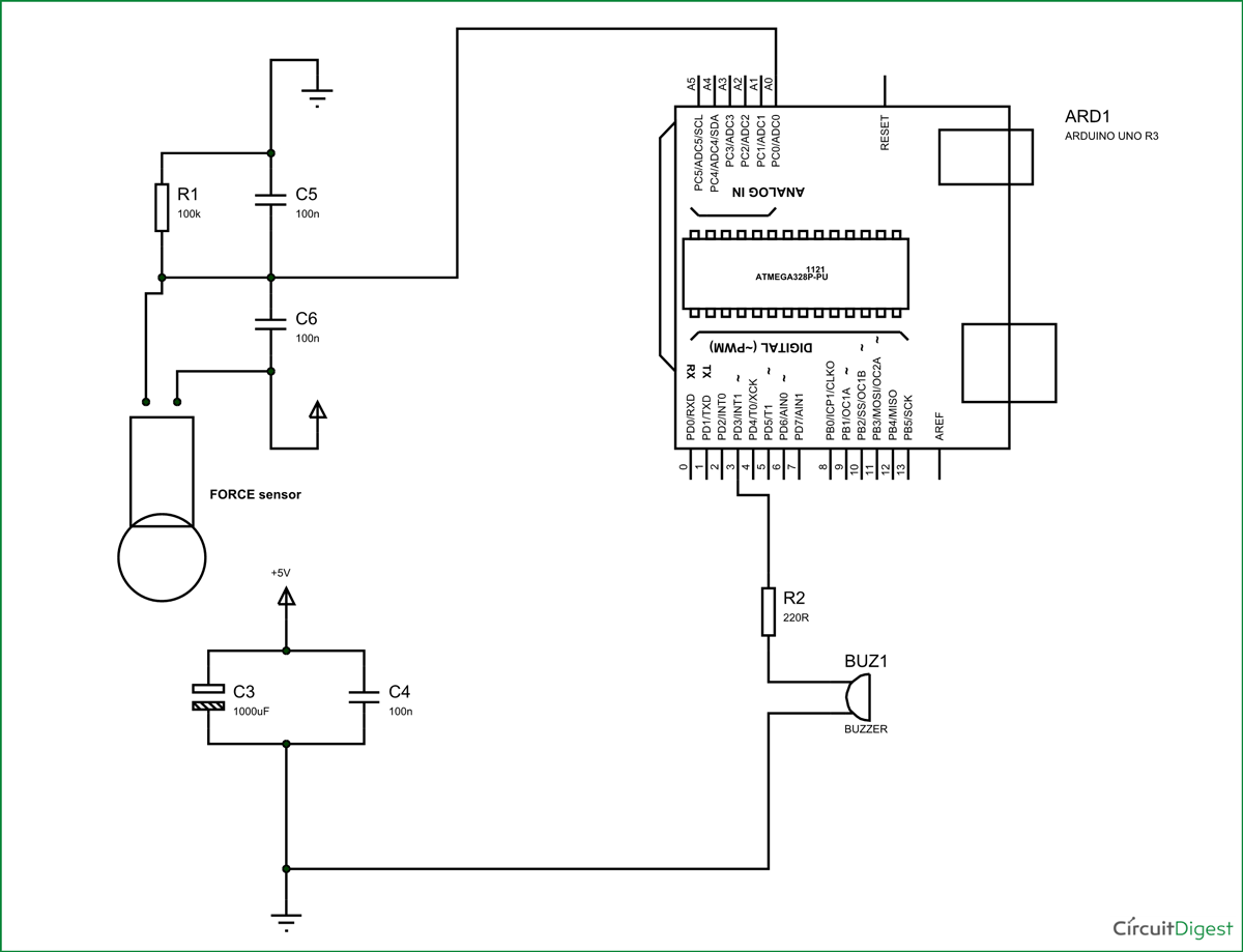 Arduino Force Sensor Circuit Diagram