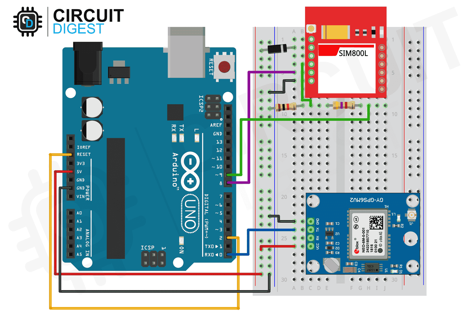 Arduino GPS tracker Circuit Diagram Arduino GPS tracker Circuit Diagram