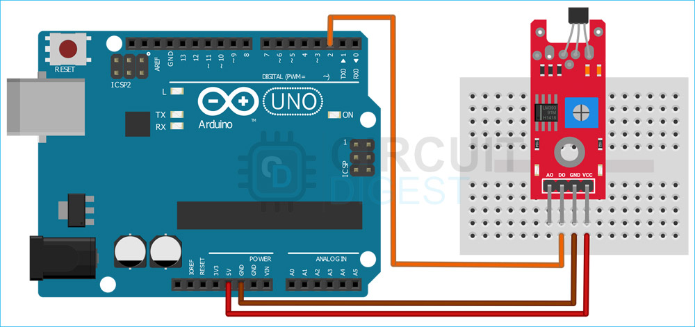 Interfacing Hall Effect Sensor Module with Arduino