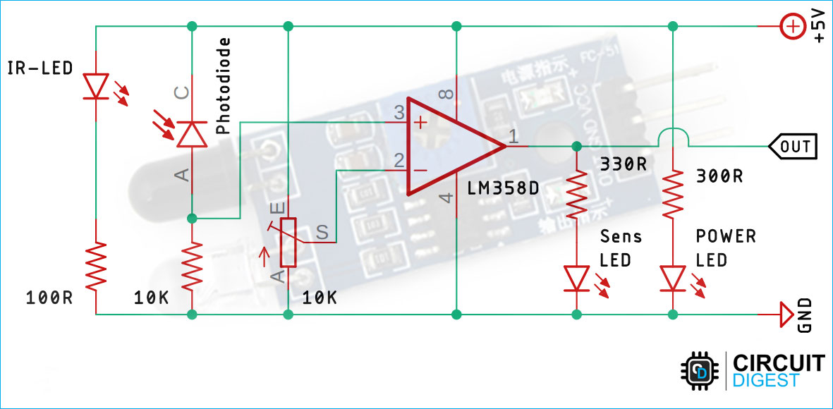 IR Sensor : Circuit Diagram, Types Working with Applications – Matha  Electronics