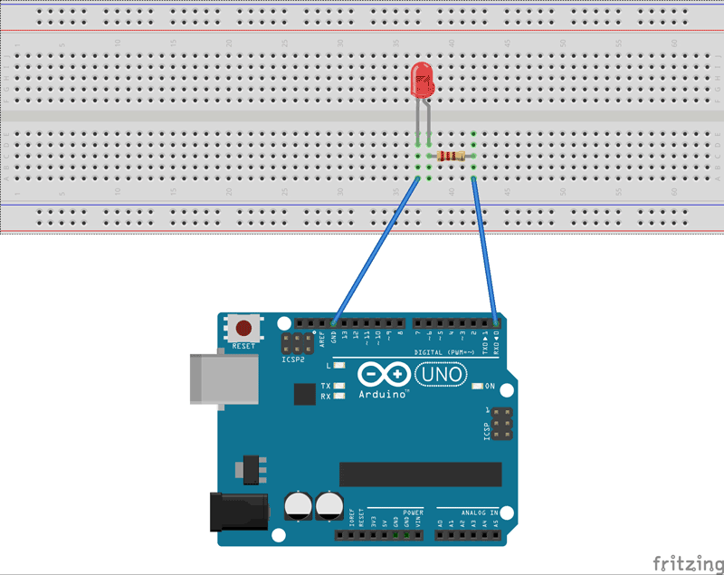 Arduino Uno LED Blinking Circuit Diagram