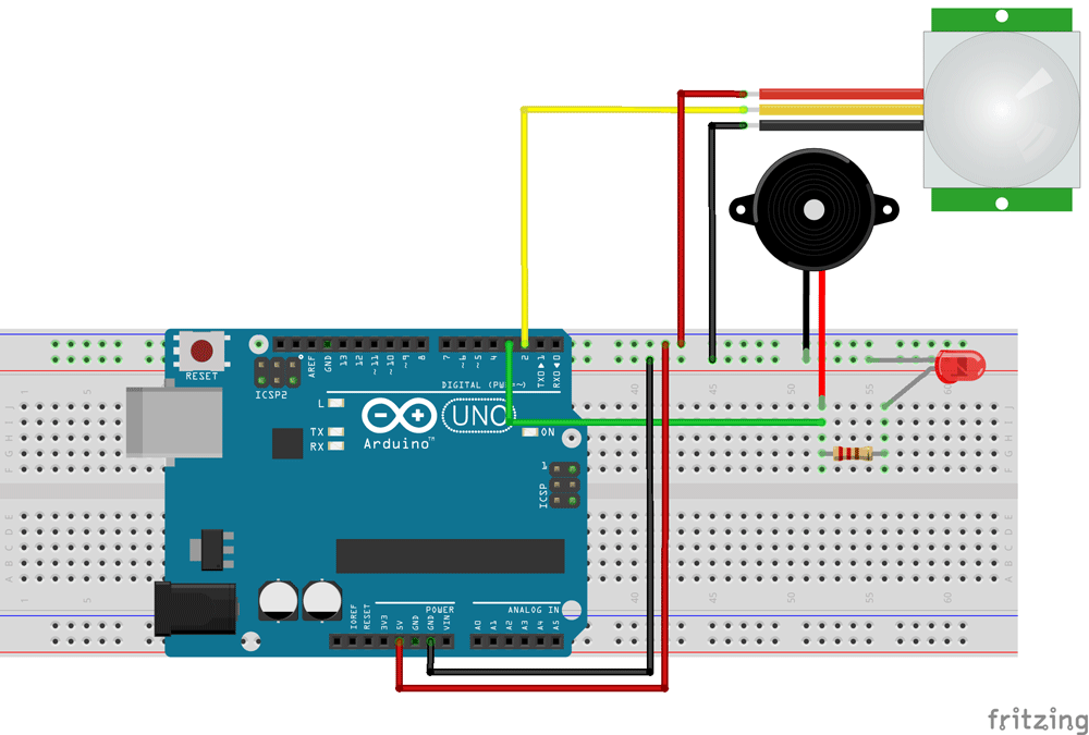 Arduino Motion Sensor/Detector using PIR Sensor Complete Project with