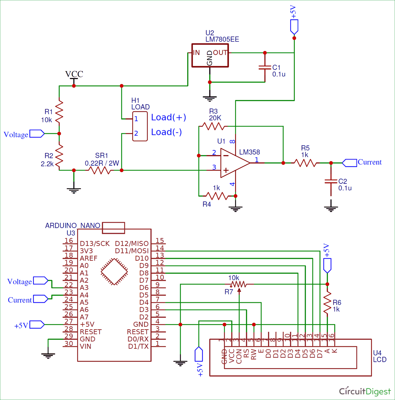 Arduino Wattmeter Measure Voltage Current And Power