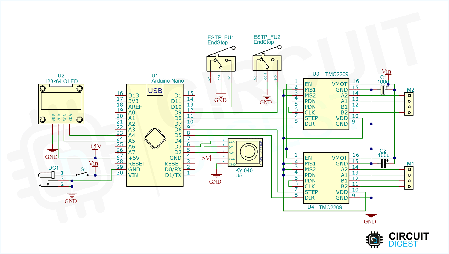 Arduino based Camera Slider Circuit Diagram