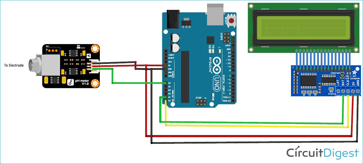 Arduino pH Meter Circuit Diagram 