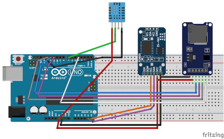 Arduino Data Logger Project Log Temperature Humidity Time On Sd Card And Computer