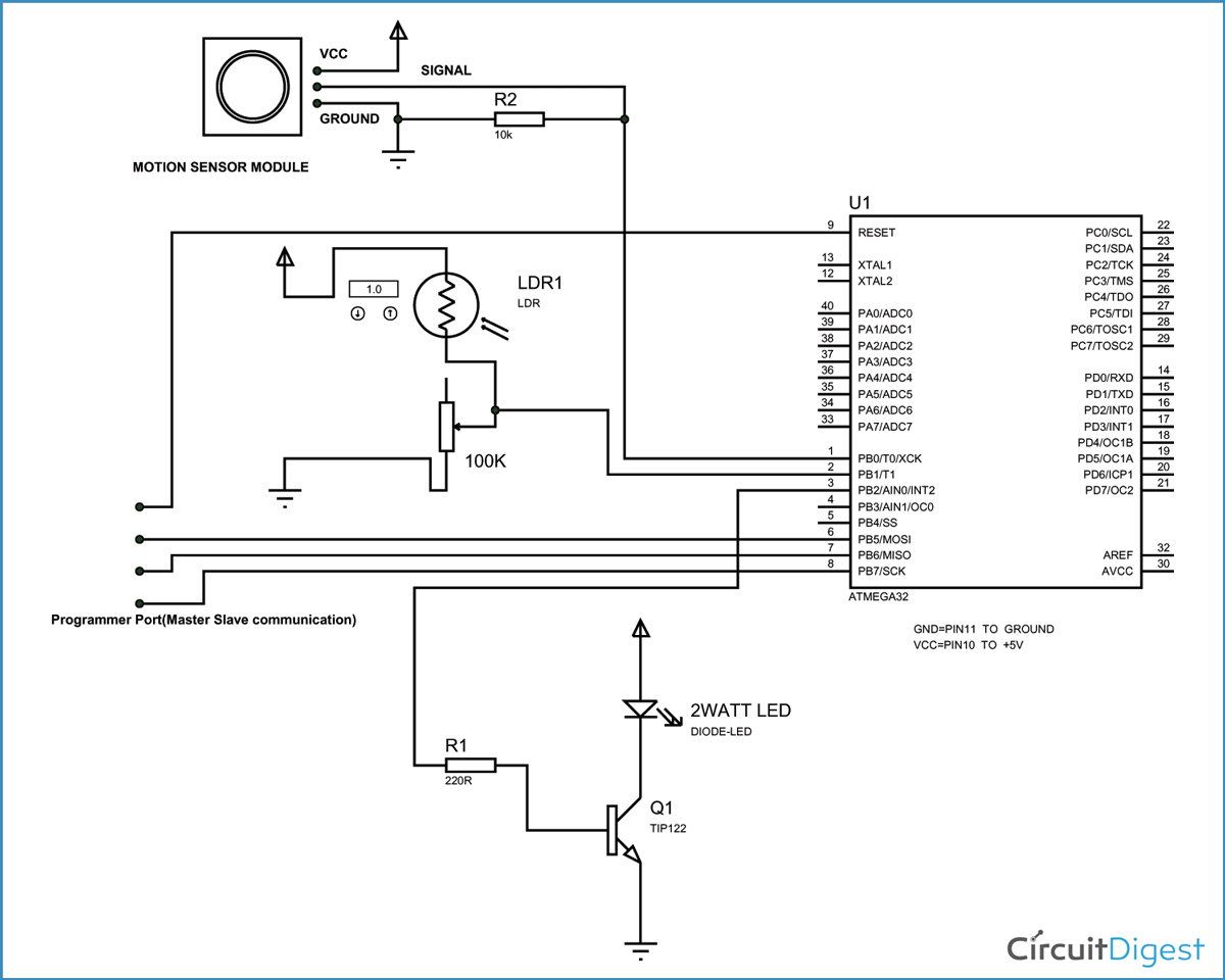 Automatic Staircase Lighting Circuit Diagram