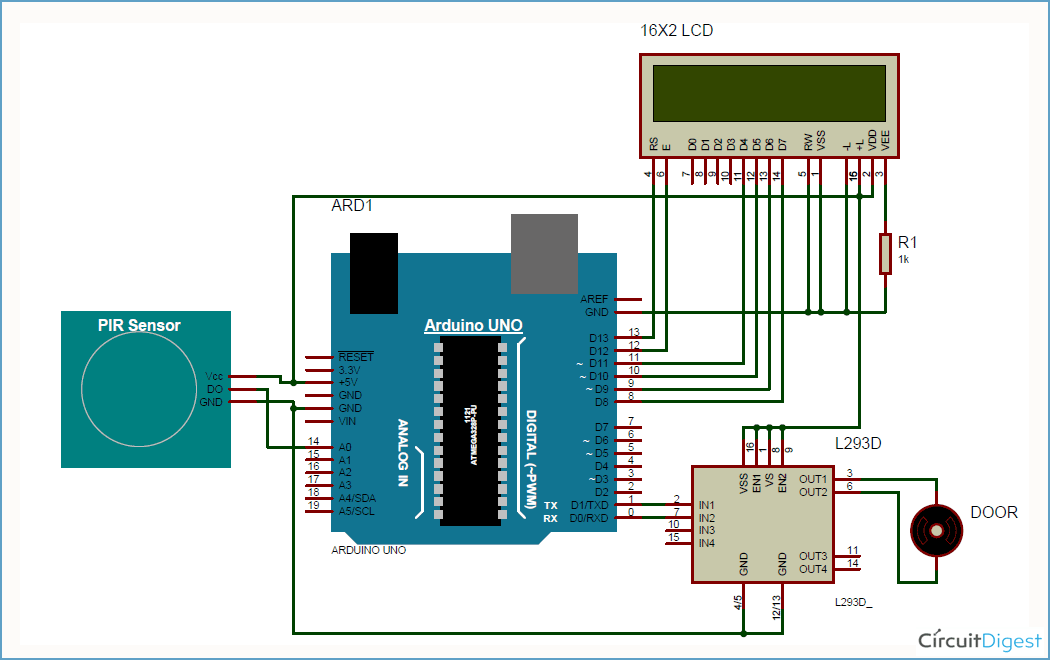 diagram shopping mall system er PIR Automatic using and Project Sensor Opener Door Arduino