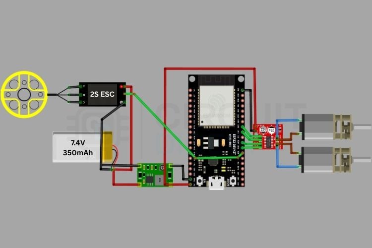 Circuit Diagram of ESP32 Wall Climbing Robot Circuit Diagram of ESP32 Wall Climbing Robot