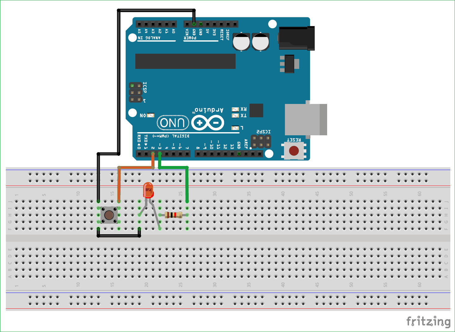 Getting Started with Arduino Uno: Controlling LED Push Button