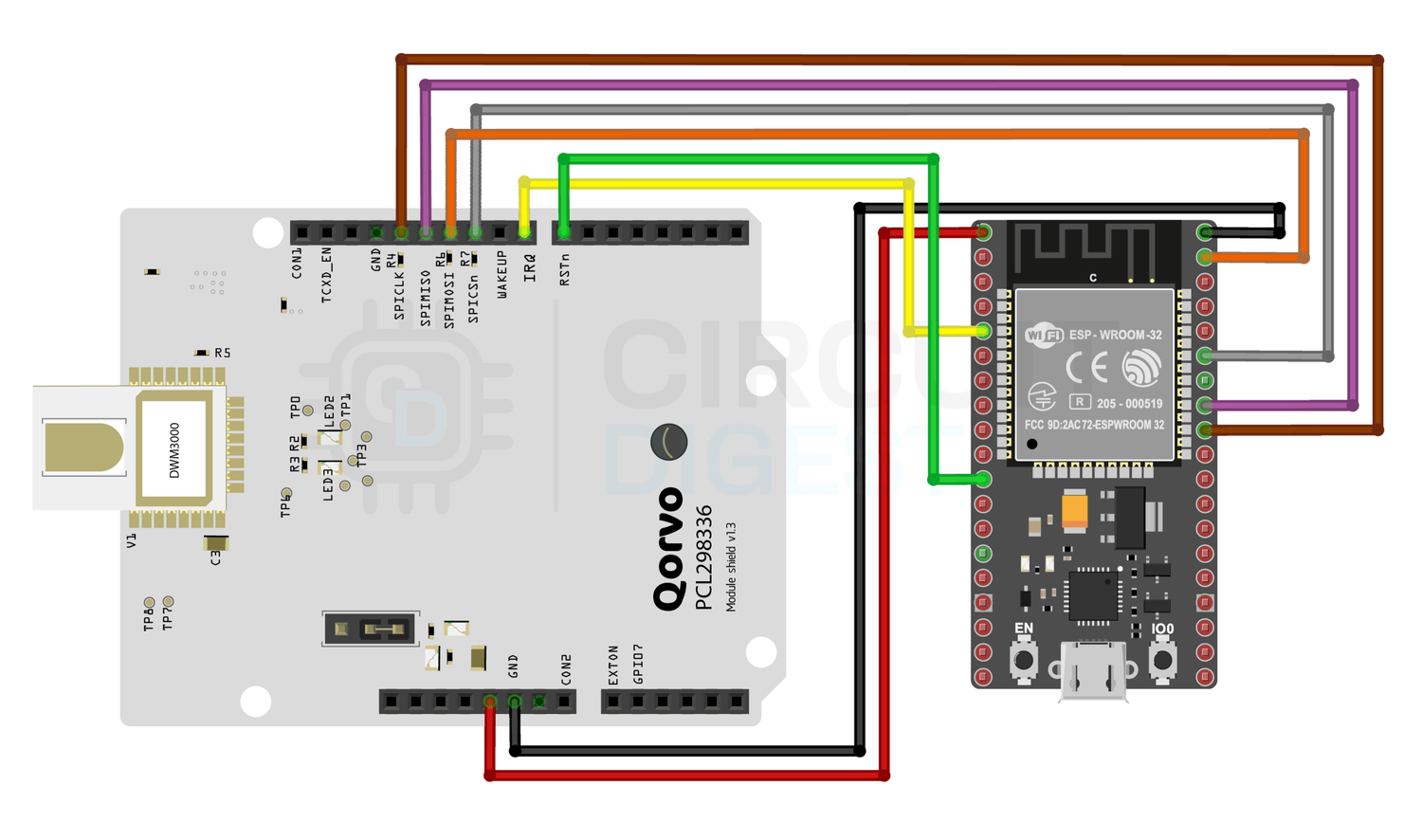 Circuit Diagram BQorvo0 DWM3000 UWB