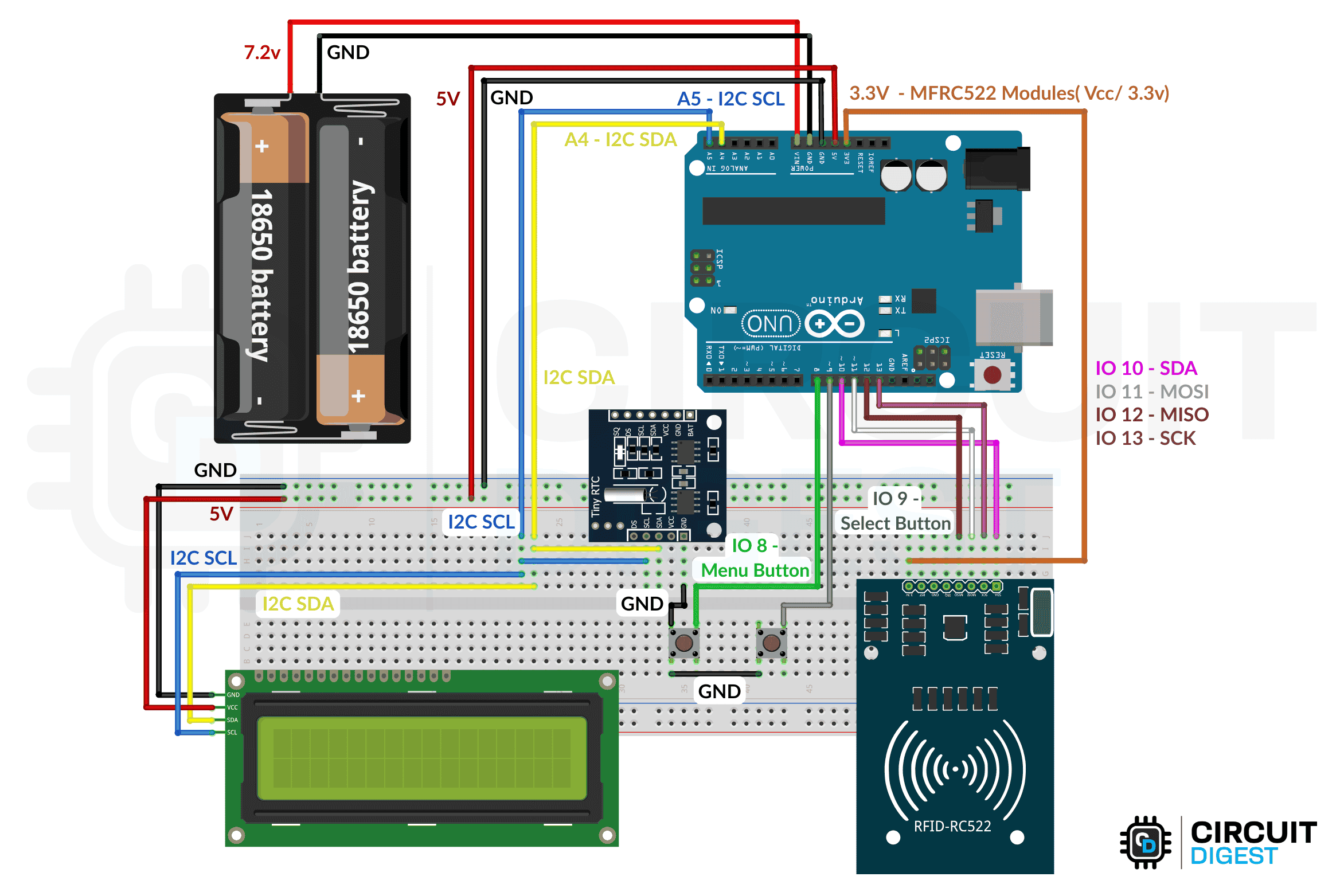 Schematics of RFID-Based Attendance System Using Arduino Circuit diagram wiring schematic for RFID based attendance system using Arduino Uno