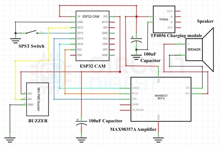 Circuit Diagram of Smart Wireless Voice Doorbell