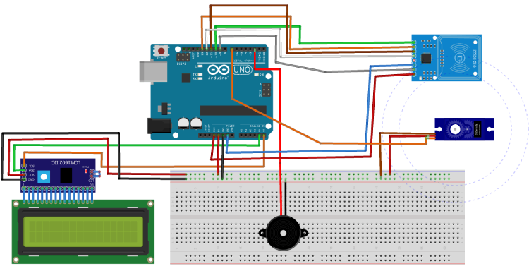 Circuit Diagram Smart Toll Tax Using Arduino Uno