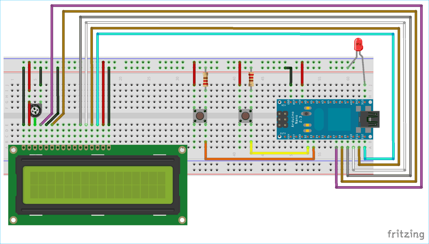 Circuit Diagram for Arduino Interrupts Tutorial