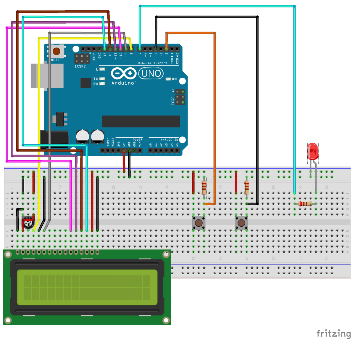 Circuit Diagram for Arduino Timer
