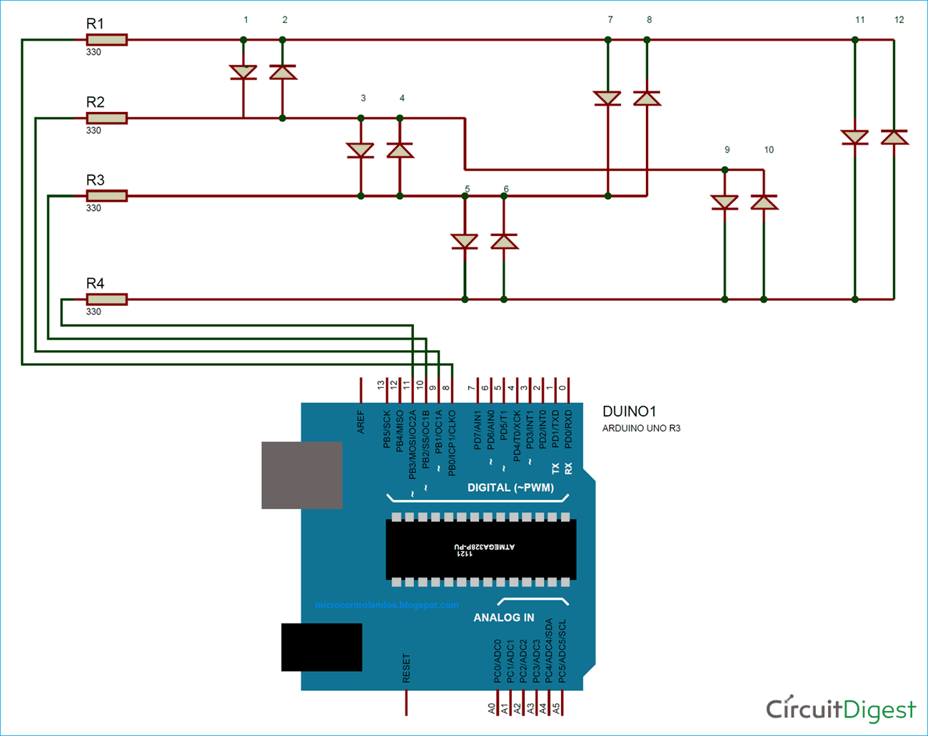 Charlieplexing Arduino