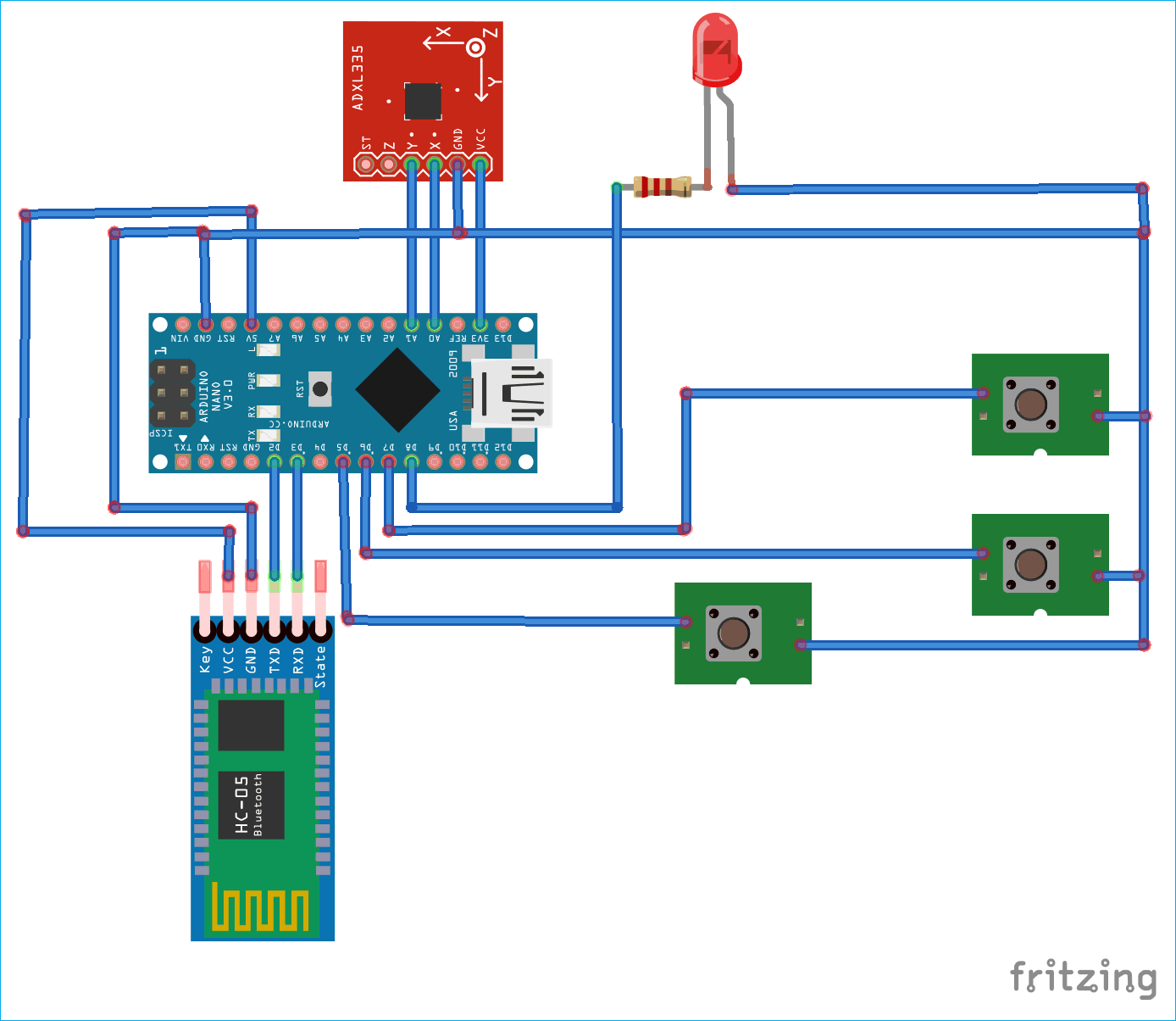 DIY Gesture Controlled Arduino Based Air Mouse Circuit Diagram using Accelerometer