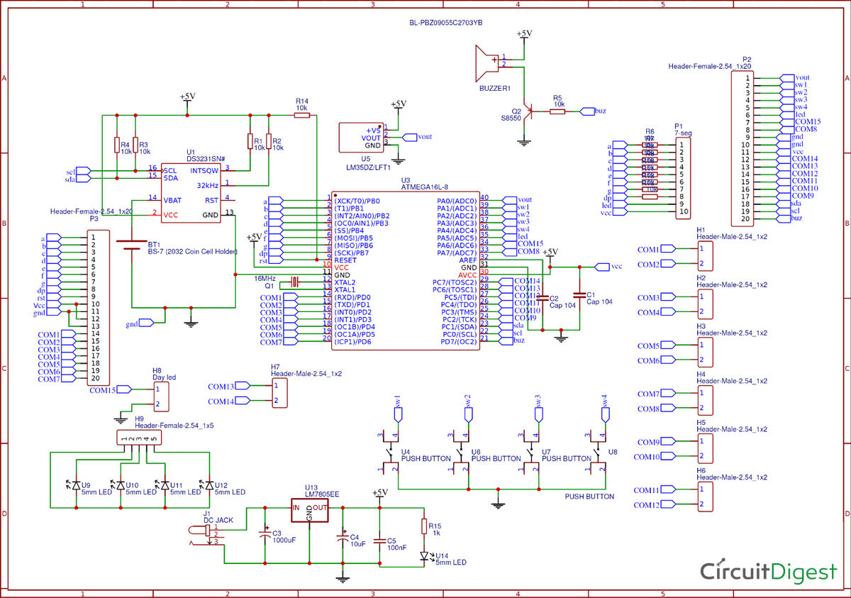 Atmega16 Microcontroller Circuit Diagram 5008