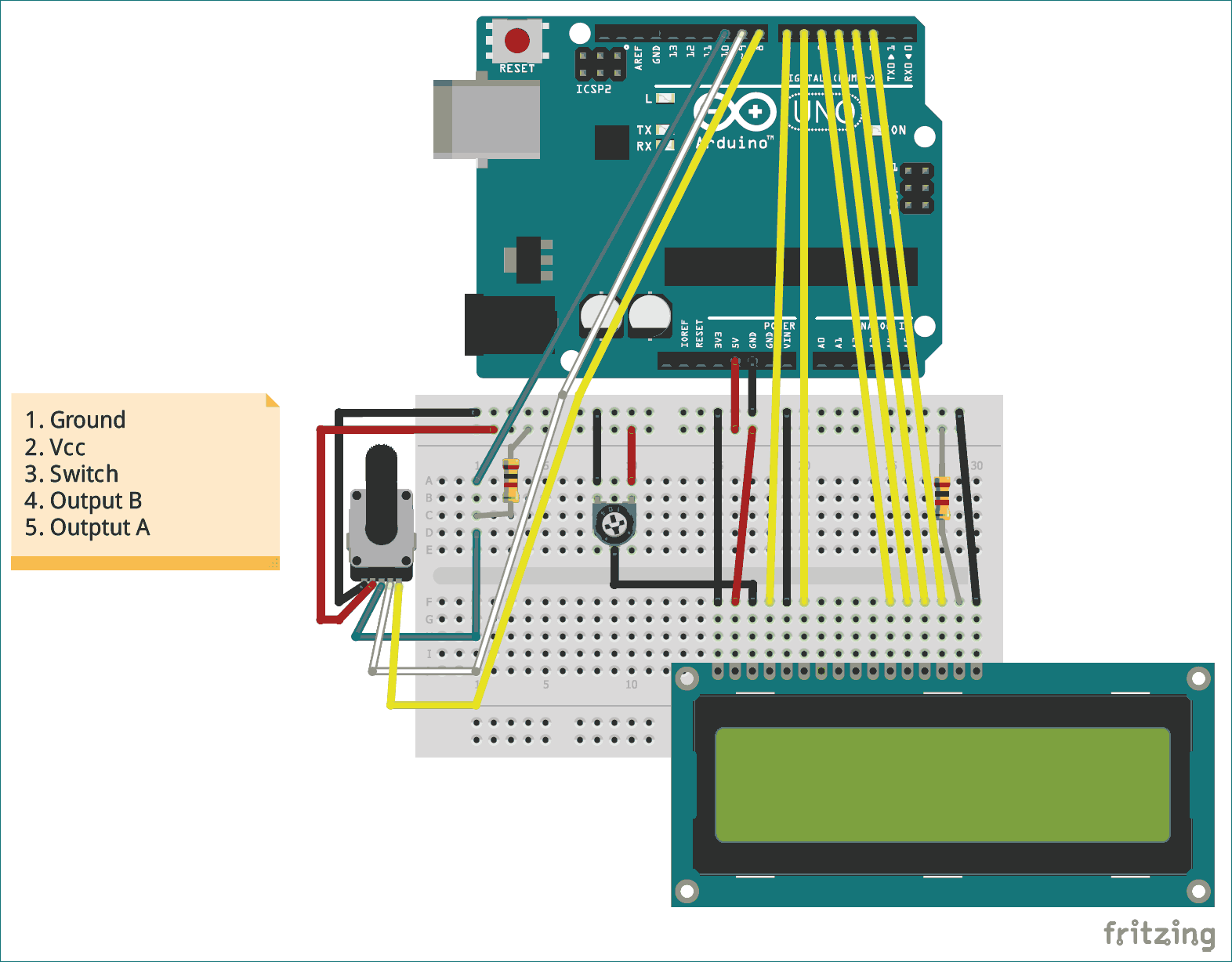 Arduino Rotary Encoder Circuit Diagram