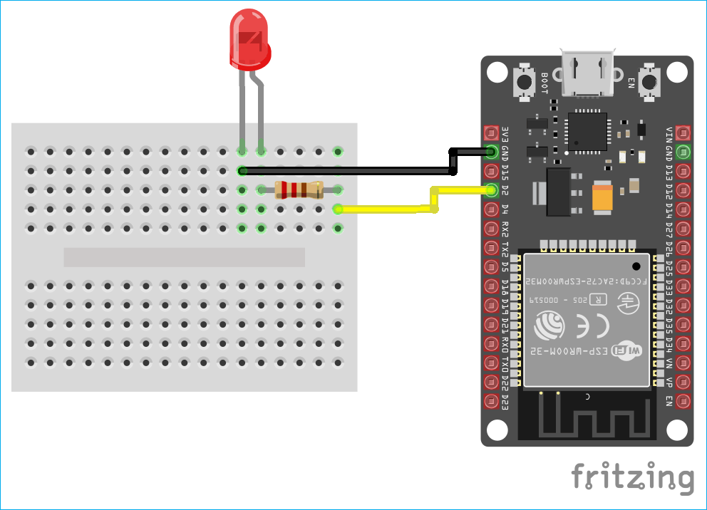 Circuit Diagram for Programming ESP32 in MicroPython using Thonny IDE