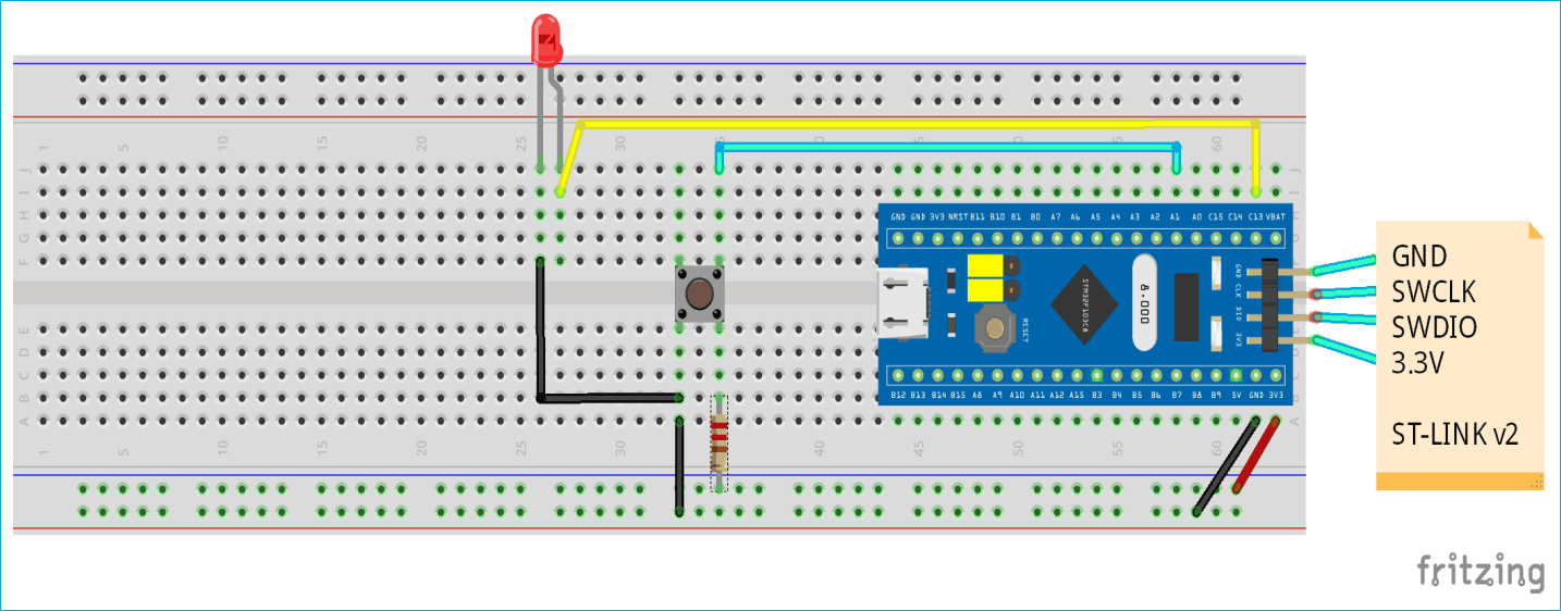 Circuit Diagram for Programming STM32F103C8 using Keil uVision & STM32CubeMX