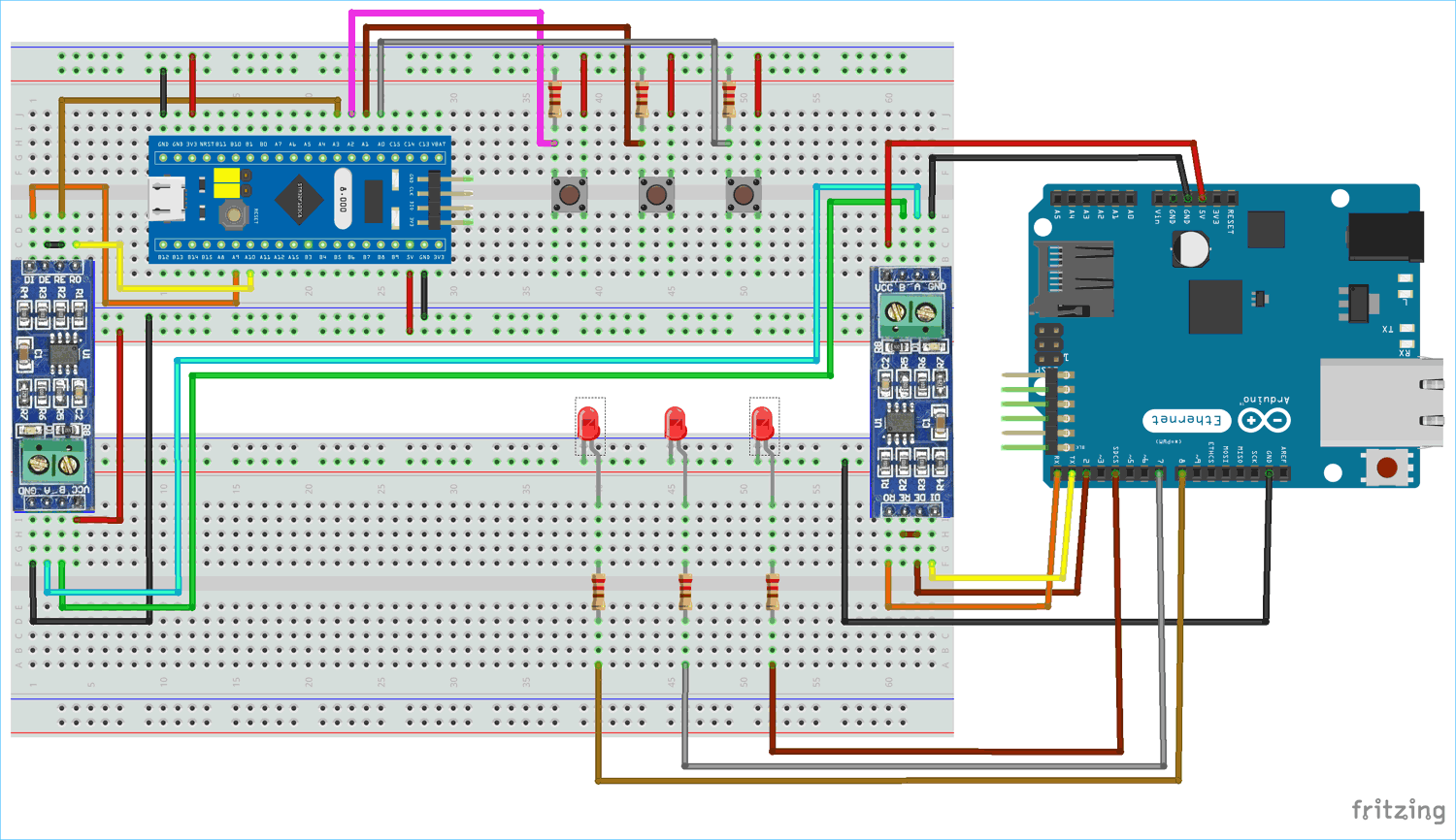 Serial Communication Between Stm32f103c8 And Arduino Uno Using Rs 485