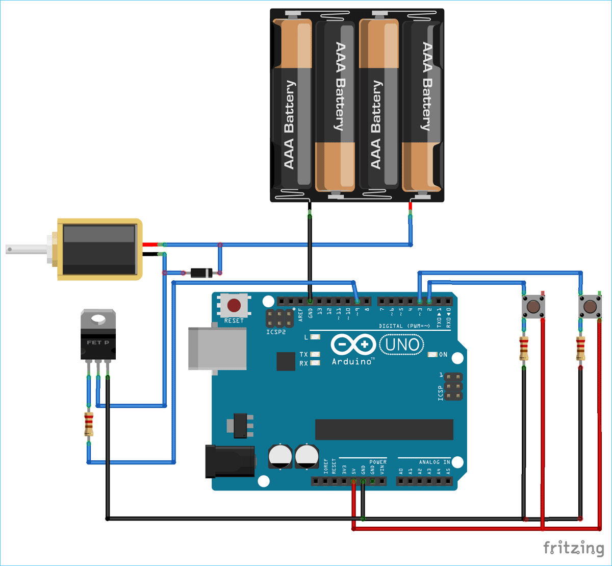 Arduino Solenoid Valve Control - Circuit Diagram