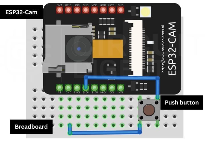 Circuit Diagram of ESP32 Cam Face Detection System