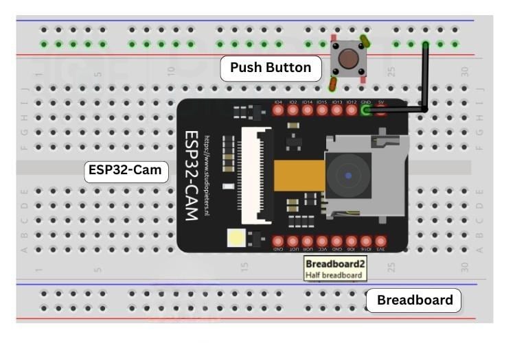 Circuit Diagram of ESP32-Cam Whatsapp