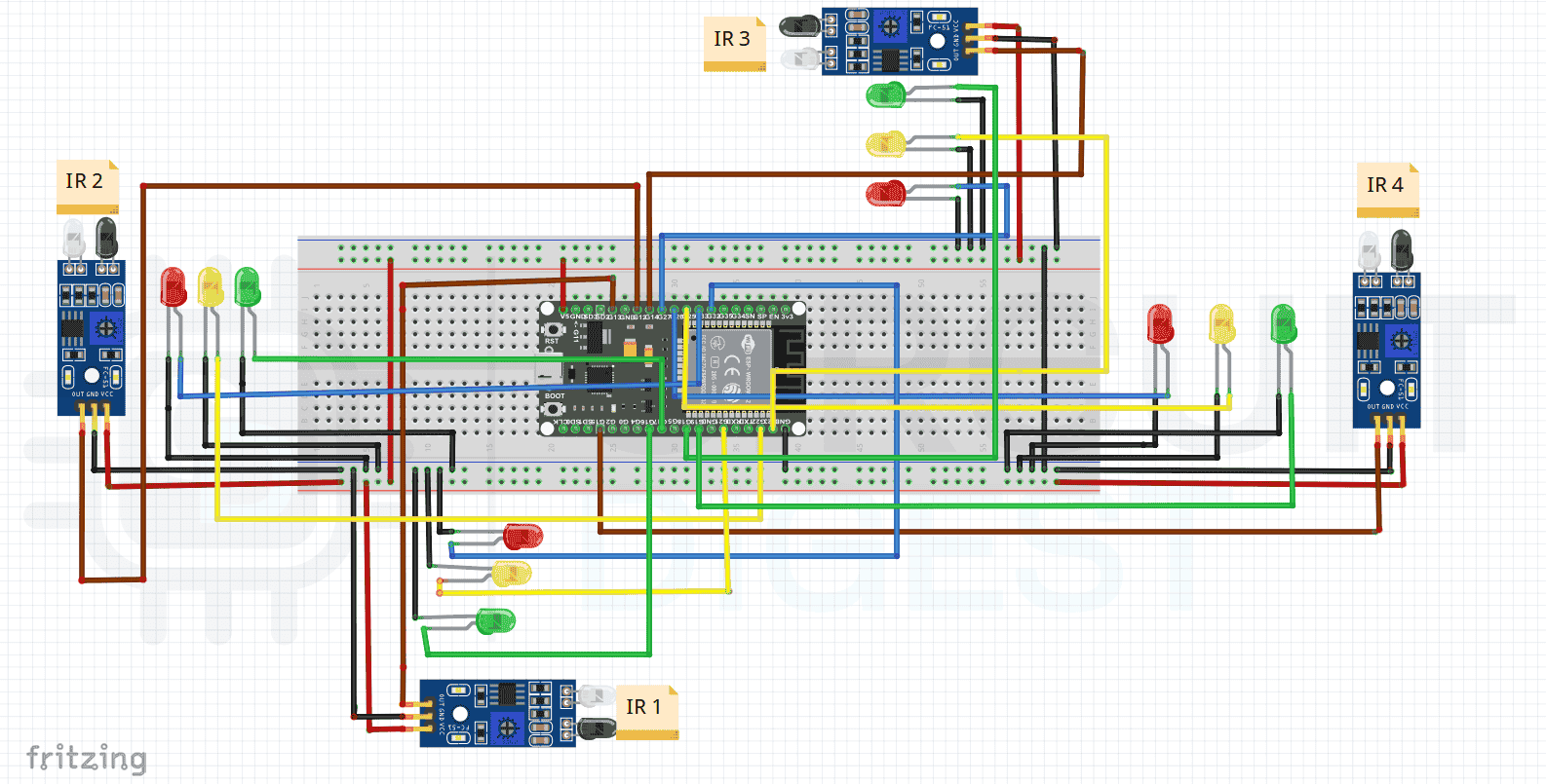 Circuit Diagram of the Smart Traffic System