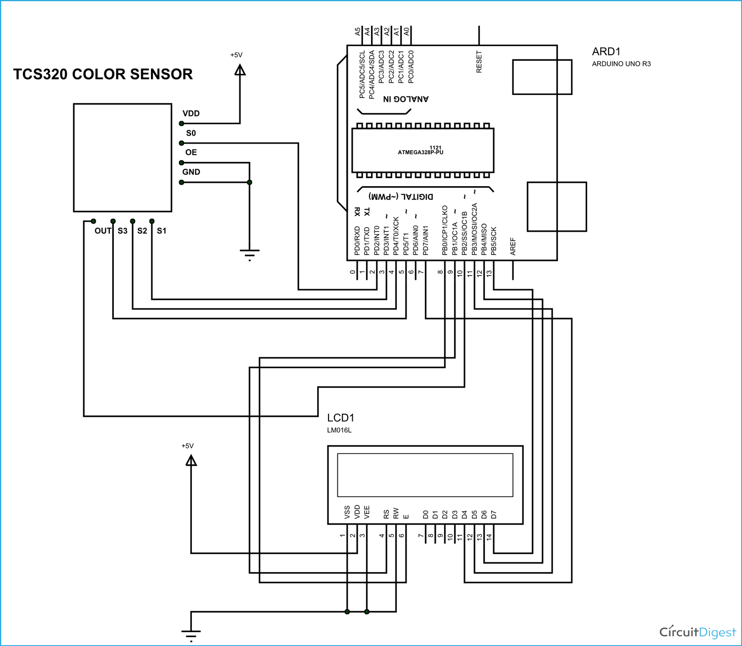 Arduino Based Color Sensor Circuit