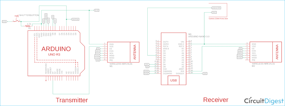 DSLR Remote Trigger Schematic Diagram