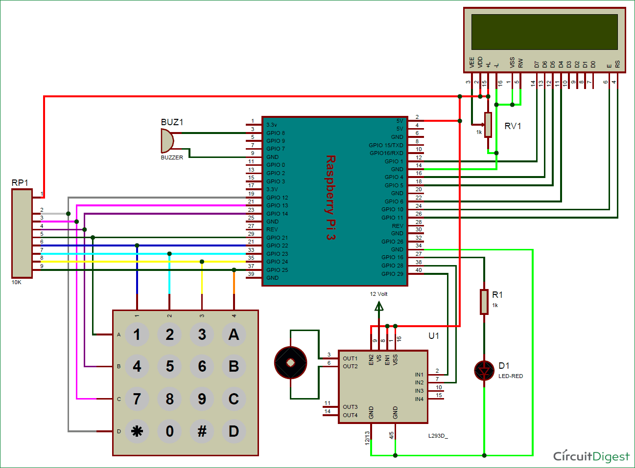 Raspberry Pi Digital Lock With User Defined Password