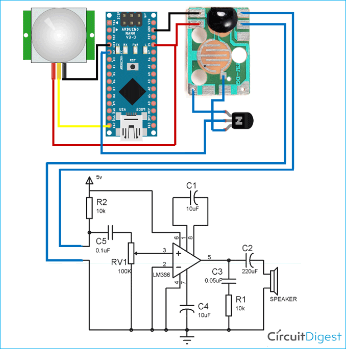 Dog Barking Security Alarm Circuit Diagram