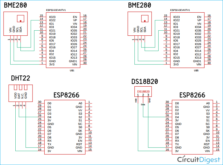 ESP Wi-Fi Mesh Circuit Diagram